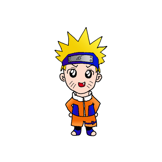 Como desenhar um Naruto Uzumaki fofo - Guias de desenho fáceis